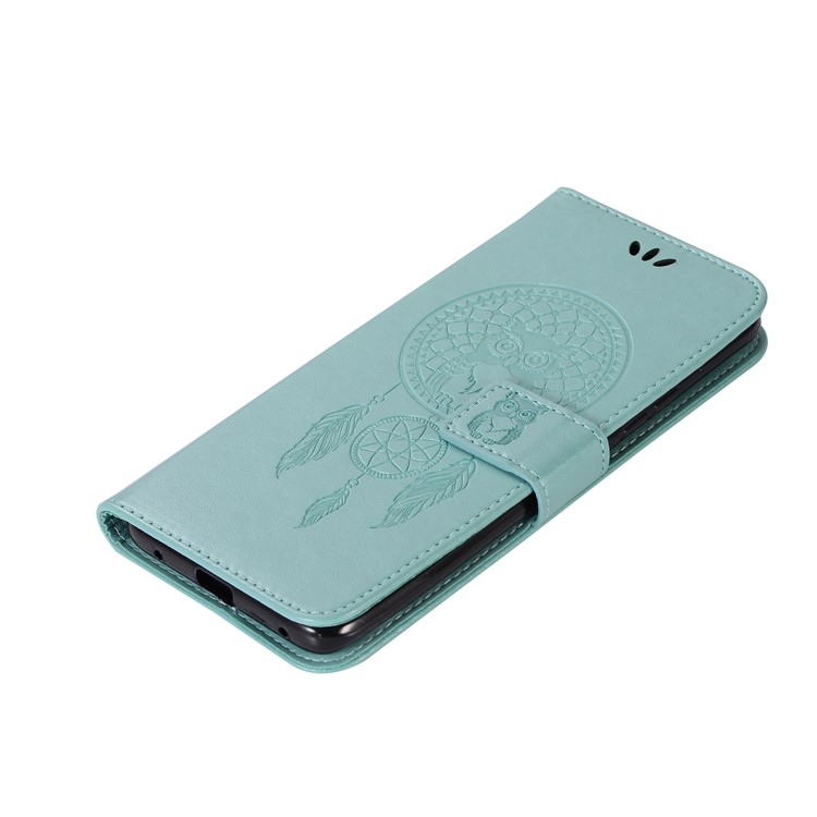 Flip Case for Huawei Mate 20 Pro Imprint Owl Dream Catcher PU Leather Cell Phone Cover - Cyan-7
