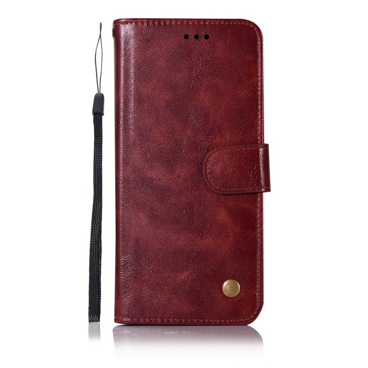 Retro Style PU Leather Mobile Phone Case for Huawei Mate 20 Pro - Wine Red-2
