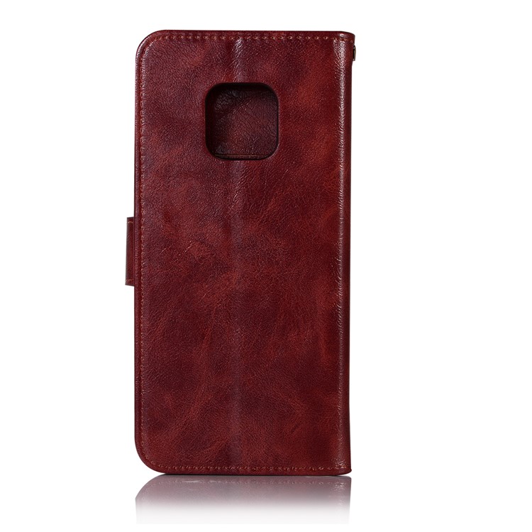 Retro Style PU Leather Mobile Phone Case for Huawei Mate 20 Pro - Wine Red-3