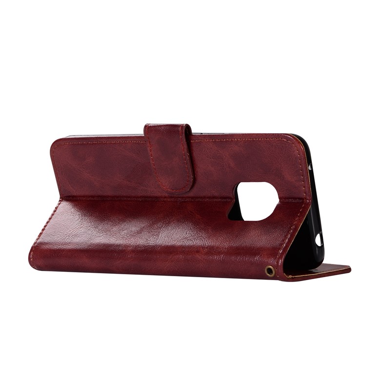 Retro Style PU Leather Mobile Phone Case for Huawei Mate 20 Pro - Wine Red-6