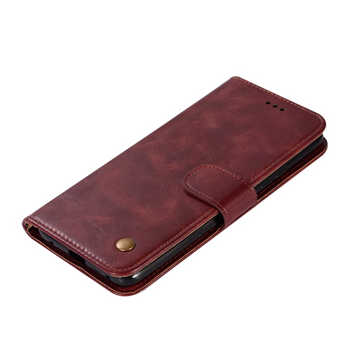 Retro Style PU Leather Mobile Phone Case for Huawei Mate 20 Pro - Wine Red-7