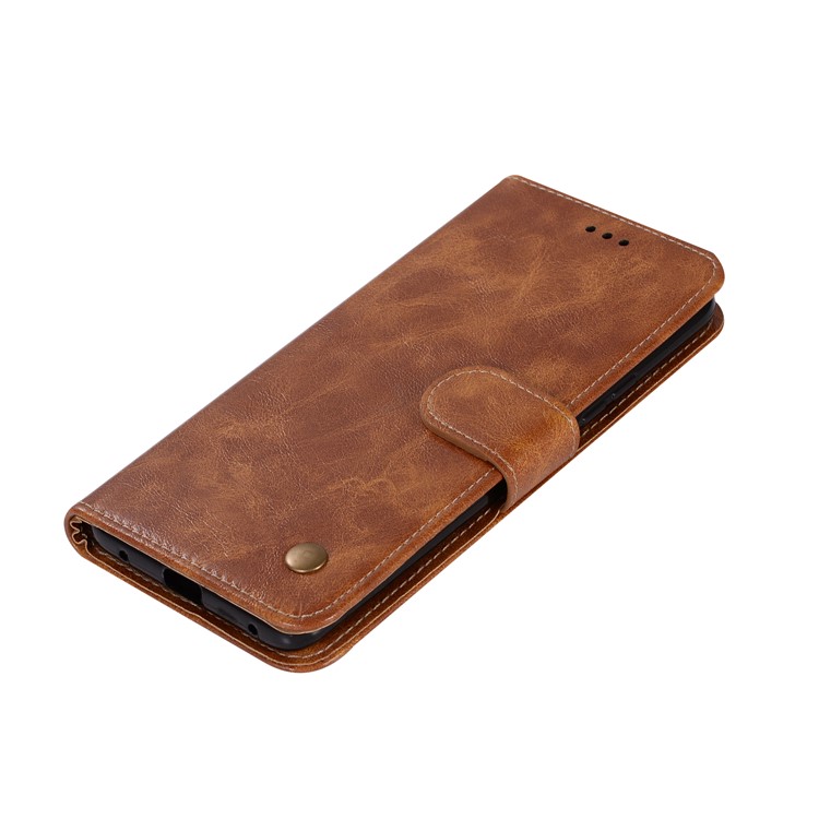 Retro Style PU Leather Wallet Mobile Phone Shell for Huawei Mate 20 Pro - Brown-7