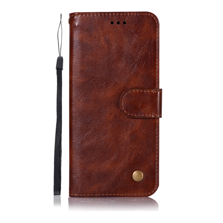 Retro Style Leather Protection Phone Casing with Wallet Stand for Huawei Mate 20 Pro - Coffee-2