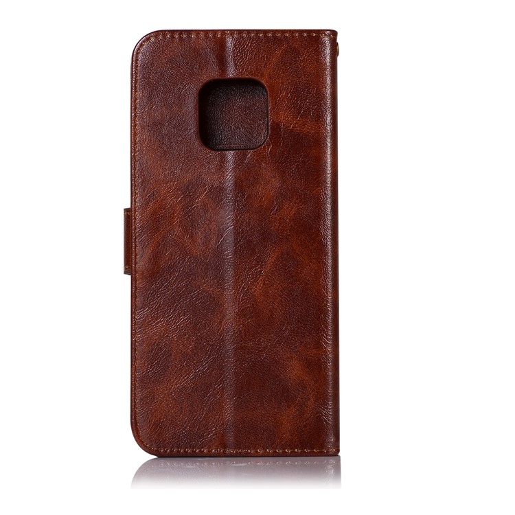 Retro Style Leather Protection Phone Casing with Wallet Stand for Huawei Mate 20 Pro - Coffee-3