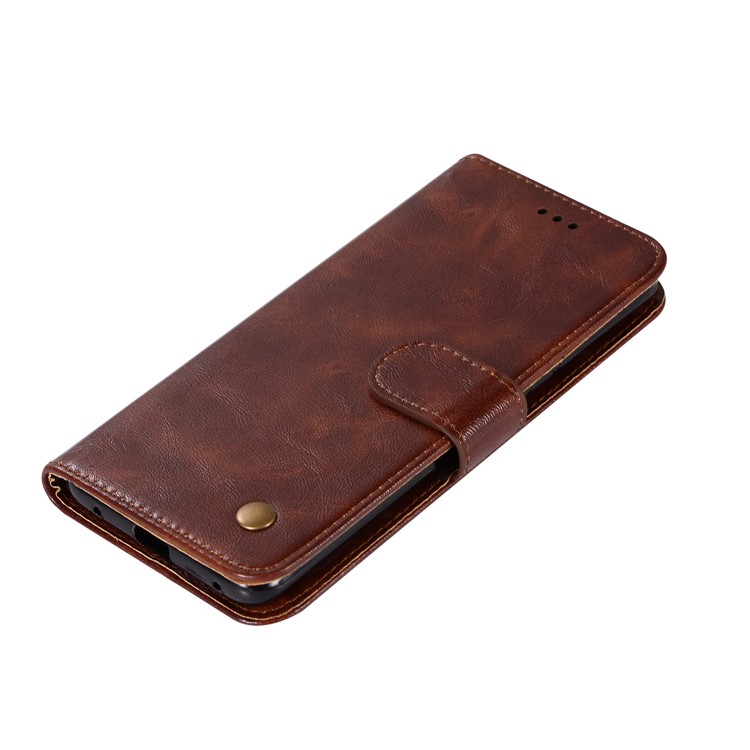 Retro Style Leather Protection Phone Casing with Wallet Stand for Huawei Mate 20 Pro - Coffee-7