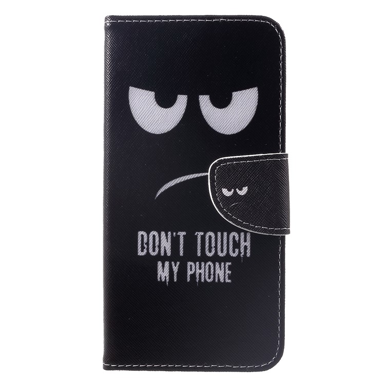 Cross Texture Patterned Wallet Leather Cover for Huawei Mate 20 - Do not Touch My Phone-1
