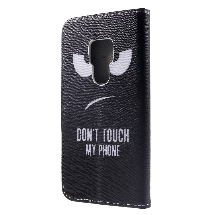 Cross Texture Patterned Wallet Leather Cover for Huawei Mate 20 - Do not Touch My Phone-2