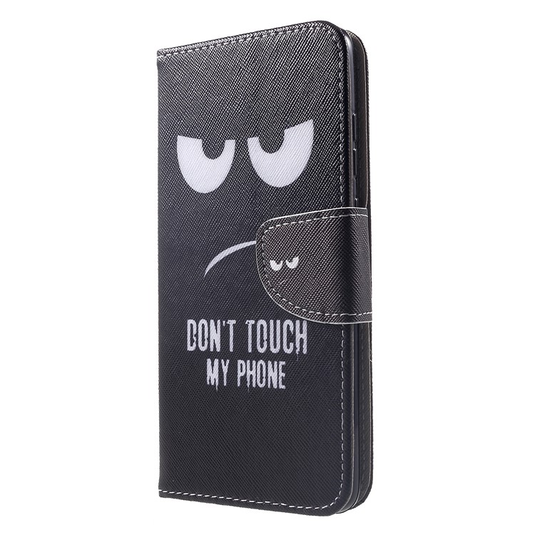 Cross Texture Patterned Wallet Leather Cover for Huawei Mate 20 - Do not Touch My Phone-3