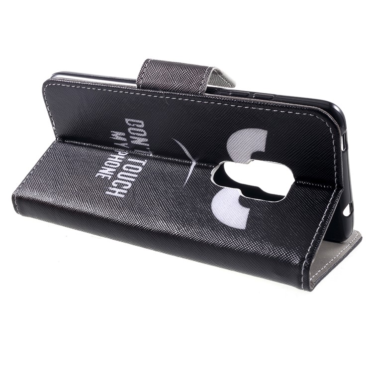 Cross Texture Patterned Wallet Leather Cover for Huawei Mate 20 - Do not Touch My Phone-4