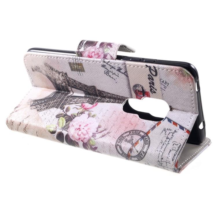 Cross Texture Patterned Wallet Leather Casing for Huawei Mate 20 - Eiffel Tower-4