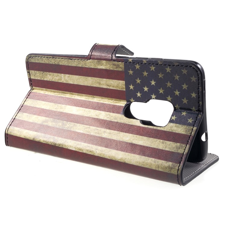 La Cáscara Magnética De Cuero Del Soporte De La Cartera Del Patrón De La Impresión Para El Compañero 20 De Huawei - Bandera De America-4