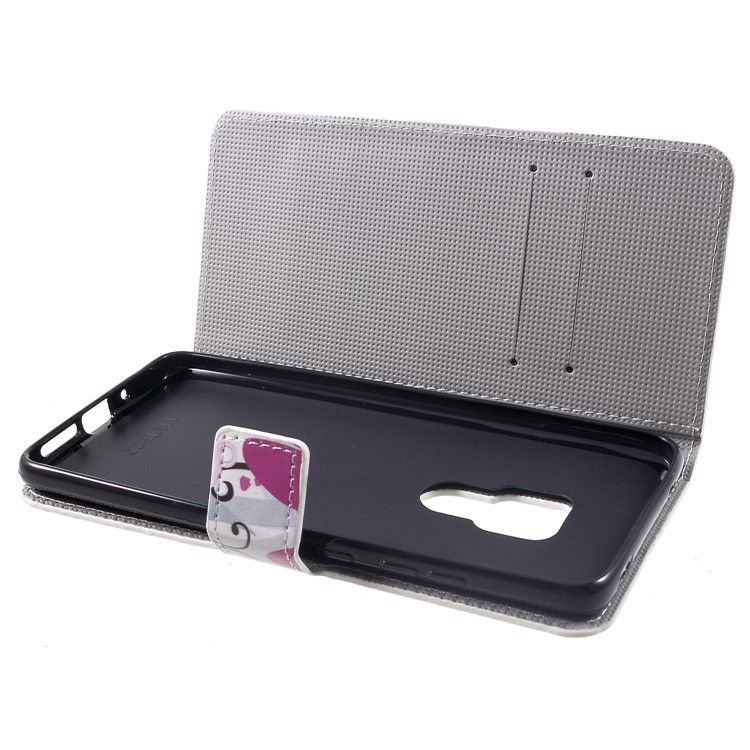 La Cubierta Magnética Del Teléfono Celular Del Soporte De La Cartera Del Cuero De La PU De La Impresión Del Patrón Para El Compañero 20 De Huawei - Flor Purpura-5