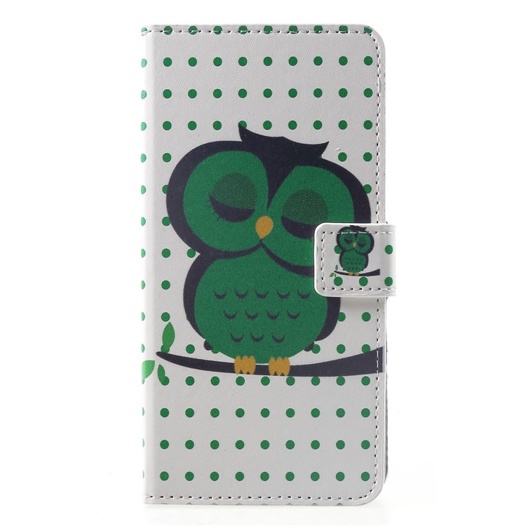 Pattern Printing PU Leather Magnetic Wallet Stand Mobile Case for Huawei Mate 20 - Sleeping Owl-1
