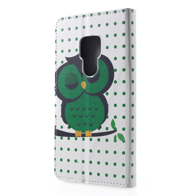Pattern Printing PU Leather Magnetic Wallet Stand Mobile Case for Huawei Mate 20 - Sleeping Owl-2