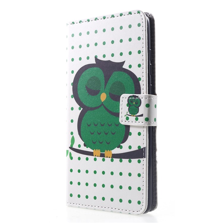 Pattern Printing PU Leather Magnetic Wallet Stand Mobile Case for Huawei Mate 20 - Sleeping Owl-3