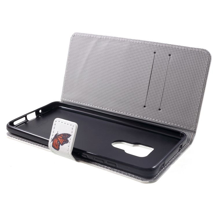 Pattern Printing PU Leather Magnetic Wallet Stand Mobile Cover for Huawei Mate 20 - Butterfly and Circles-5