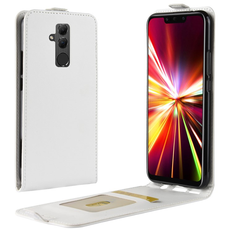 Crazy Horse Vertical Flip Card Slot Leather Case for Huawei Mate 20 Lite - White-1