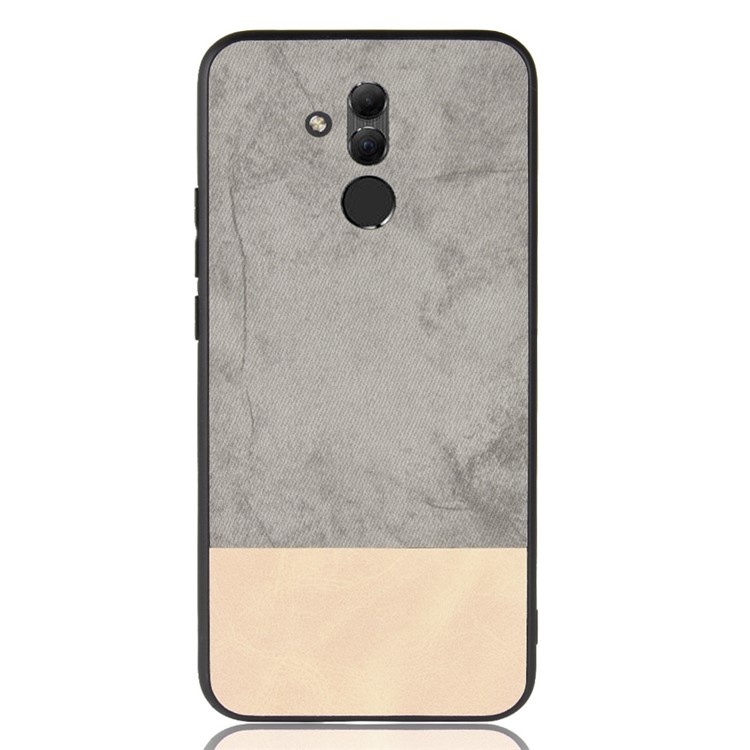 Splash-proof Bi-color Splicing PU Leather Coated PC + TPU Hybrid Mobile Cover for Huawei Mate 20 Lite - Grey-2