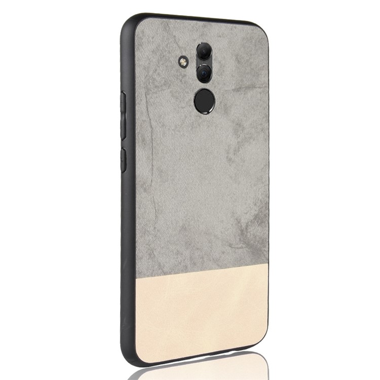 Splash-proof Bi-color Splicing PU Leather Coated PC + TPU Hybrid Mobile Cover for Huawei Mate 20 Lite - Grey-3