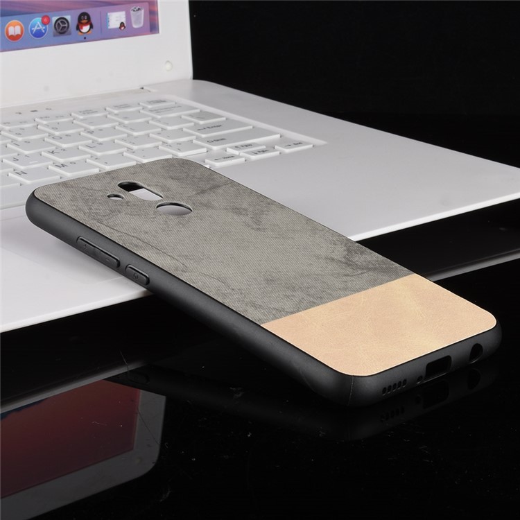 Splash-proof Bi-color Splicing PU Leather Coated PC + TPU Hybrid Mobile Cover for Huawei Mate 20 Lite - Grey-5
