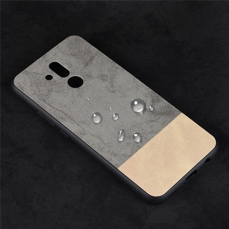 Splash-proof Bi-color Splicing PU Leather Coated PC + TPU Hybrid Mobile Cover for Huawei Mate 20 Lite - Grey-6