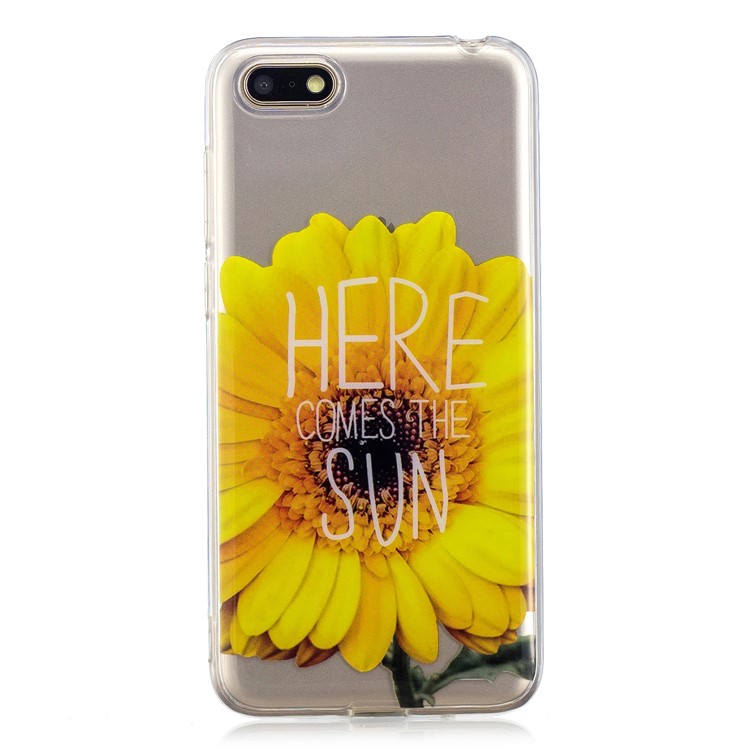 Pattern Printing IMD TPU Case for Huawei Y5 (2018) / Y5 Prime (2018) / Honor 7s / Play 7 - Sunflower-1