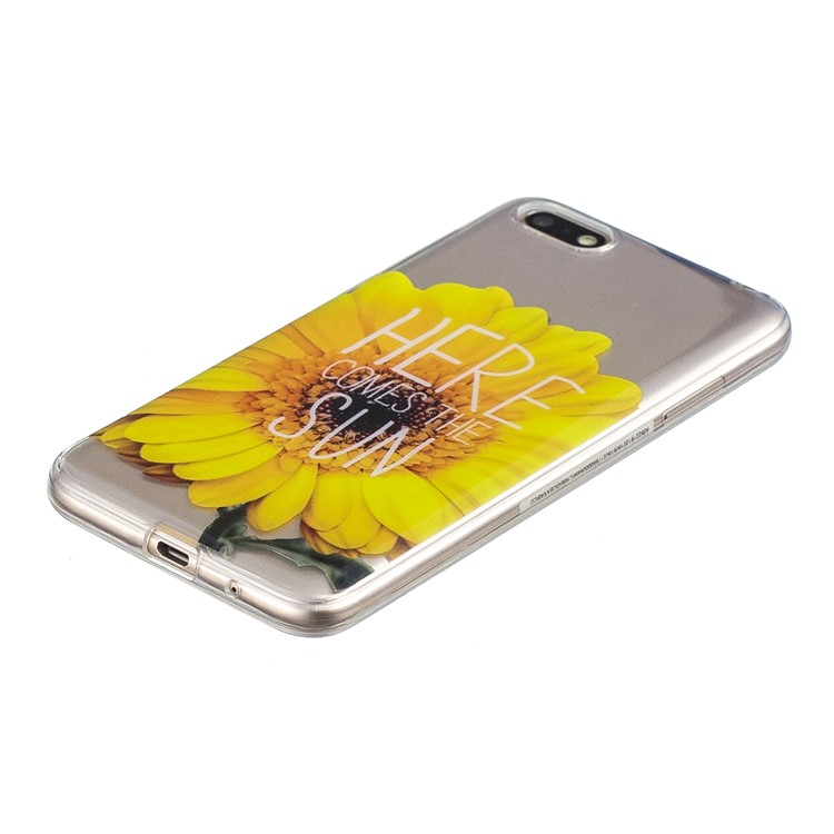 Pattern Printing IMD TPU Case for Huawei Y5 (2018) / Y5 Prime (2018) / Honor 7s / Play 7 - Sunflower-2