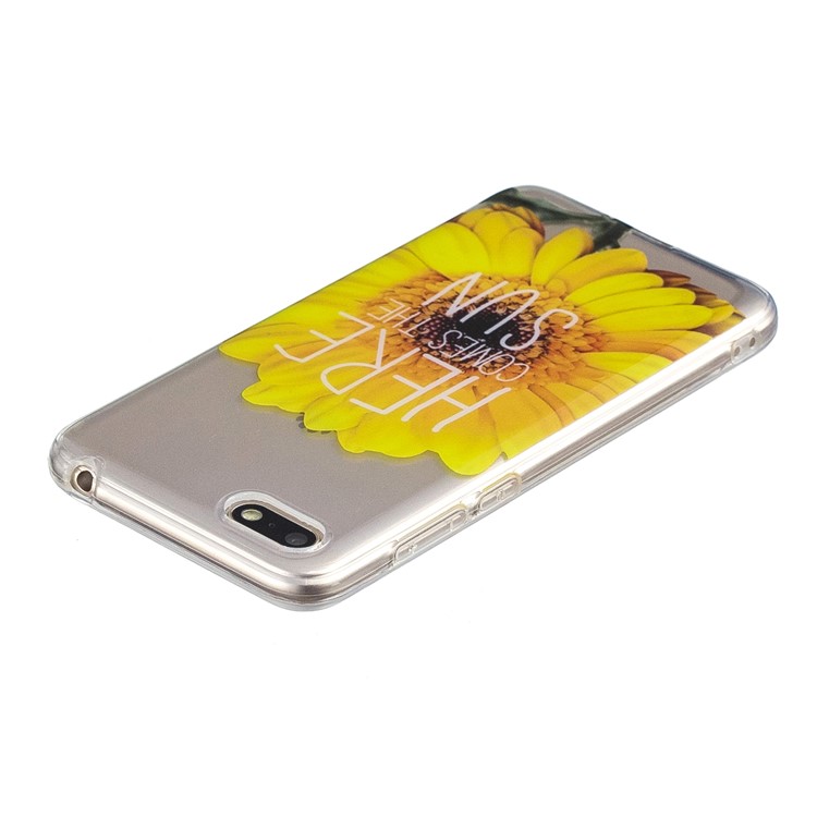 Pattern Printing IMD TPU Case for Huawei Y5 (2018) / Y5 Prime (2018) / Honor 7s / Play 7 - Sunflower-3