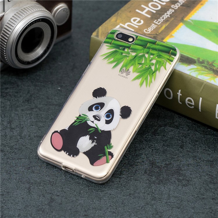 Pattern Printing IMD TPU Cover for Huawei Y5 (2018) / Y5 Prime (2018) / Honor 7s / Play 7 - Panda Eating Bamboo-5