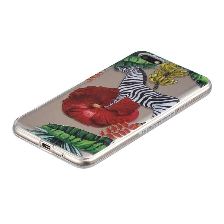 Pattern Printing IMD TPU Shell for Huawei Y5 (2018) / Y5 Prime (2018) / Honor 7s / Play 7 - Zebra and Banana-2