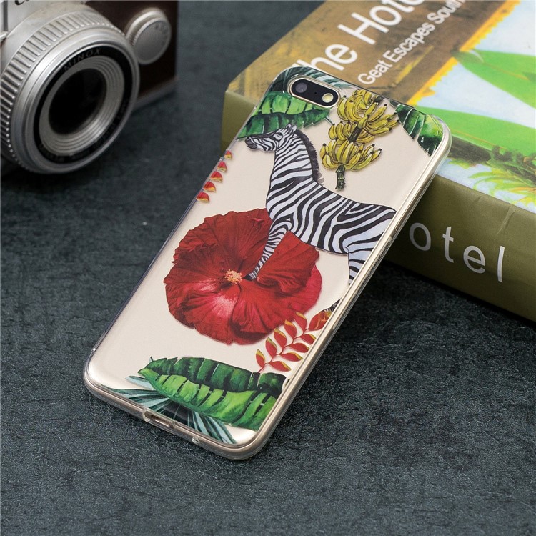 Pattern Printing IMD TPU Shell for Huawei Y5 (2018) / Y5 Prime (2018) / Honor 7s / Play 7 - Zebra and Banana-5