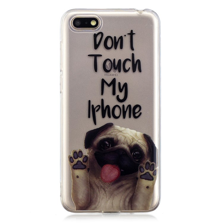 Patterned TPU Case IMD Phone Cover for Huawei Y5 (2018) / Y5 Prime (2018) / Honor 7s / Play 7 - Do Not Touch My iPhone-1