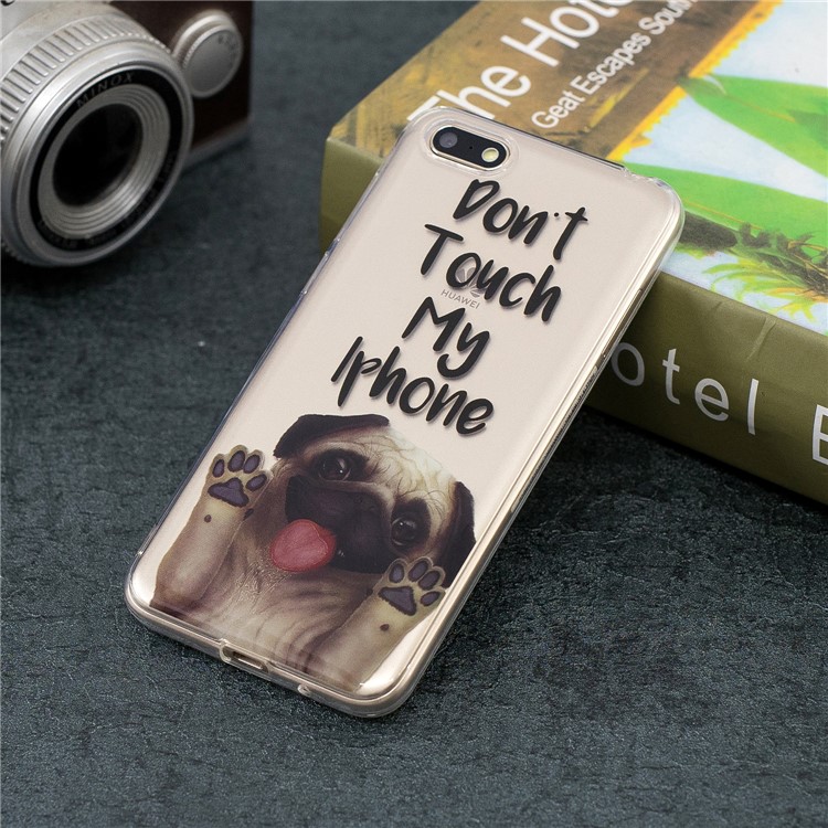 Patterned TPU Case IMD Phone Cover for Huawei Y5 (2018) / Y5 Prime (2018) / Honor 7s / Play 7 - Do Not Touch My iPhone-5