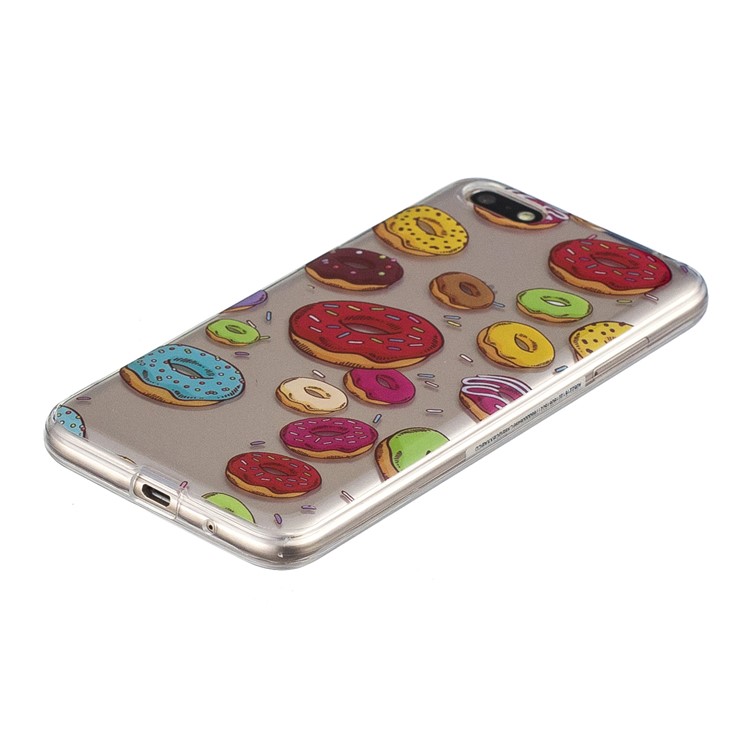 Gemusterte IMD TPU Zurück Telefon Fall Für Huawei Y5 (2018) / Y5 Prime (2018) / Ehre 7s / Spiele 7 - Leckere Donuts-2