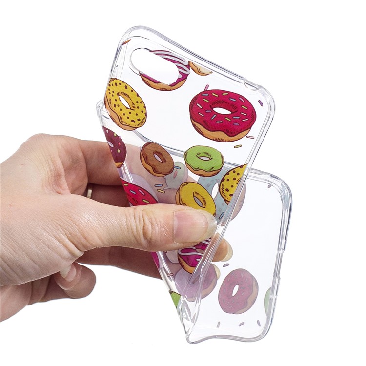 Gemusterte IMD TPU Zurück Telefon Fall Für Huawei Y5 (2018) / Y5 Prime (2018) / Ehre 7s / Spiele 7 - Leckere Donuts-4