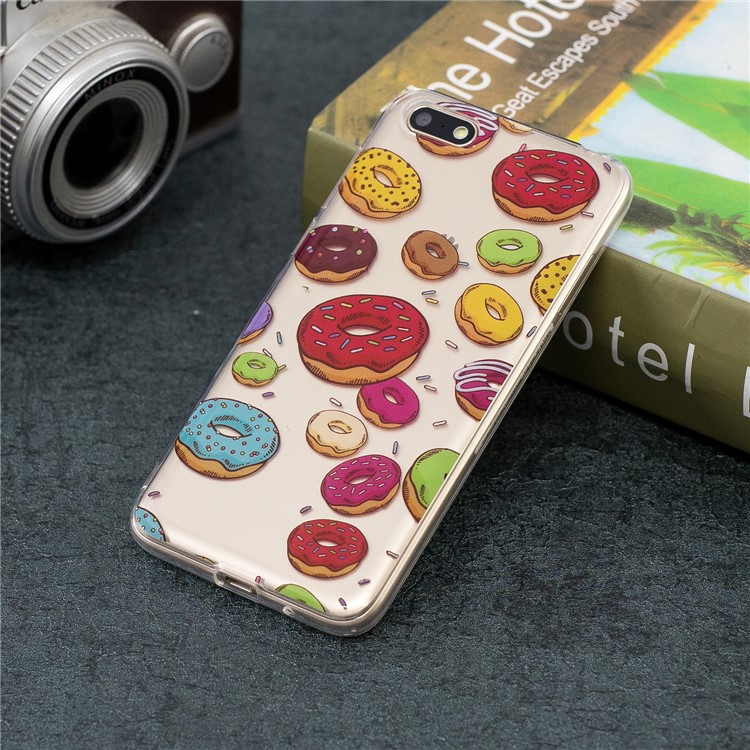 Gemusterte IMD TPU Zurück Telefon Fall Für Huawei Y5 (2018) / Y5 Prime (2018) / Ehre 7s / Spiele 7 - Leckere Donuts-5