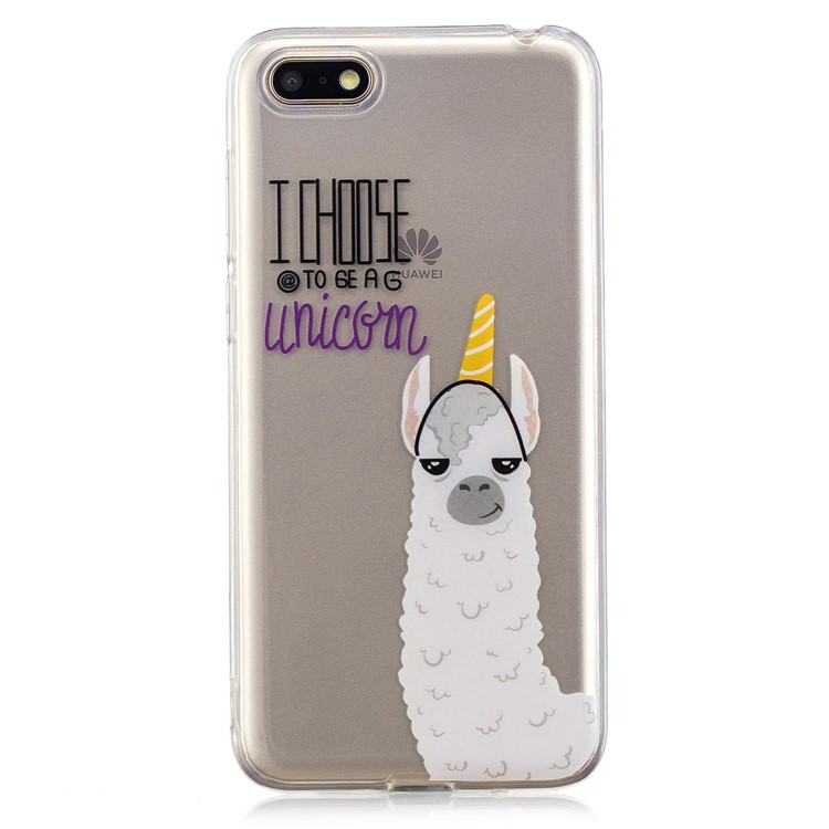 IMD TPU Patterned Cellphone Case for Huawei Y5 (2018) / Y5 Prime (2018) / Honor 7s / Play 7 - I Choose To Be A Unicorn-1