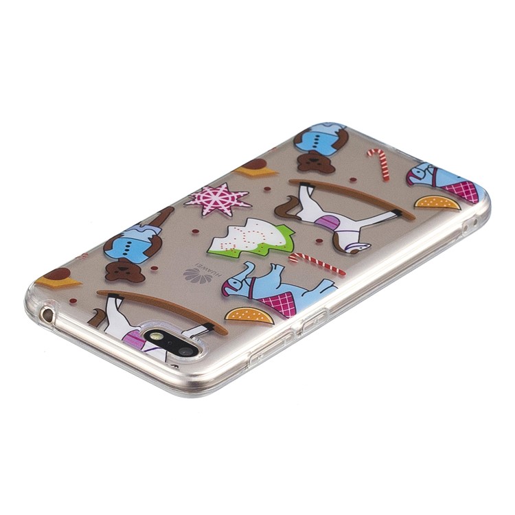 Musterdruck IMD TPU Mobile Abdeckung Für Huawei Y5 (2018) / Y5 Prime (2018) / Ehre 7s / Spiele 7 - Elefant Und Pferd-3