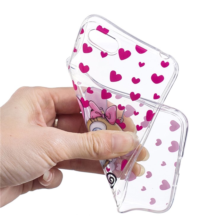 Pattern Printing IMD Soft TPU Cover Case for Huawei Y5 (2018) / Y5 Prime (2018) / Honor 7s / Play 7 - Cute Owl and Heart-4