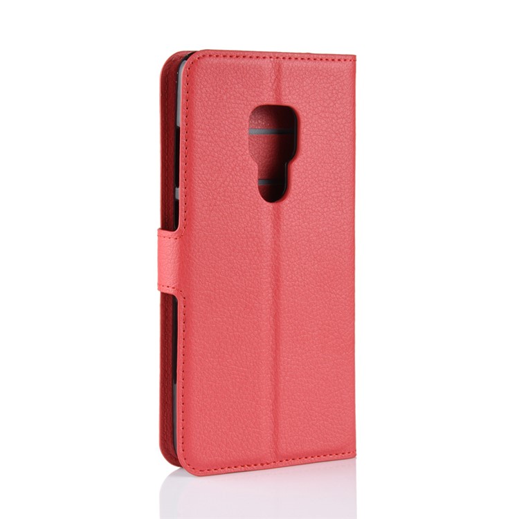 Litchi Pele PU Couro Carteira Magnética Stand Shell Para Huawei Mate 20 - Vermelho-6