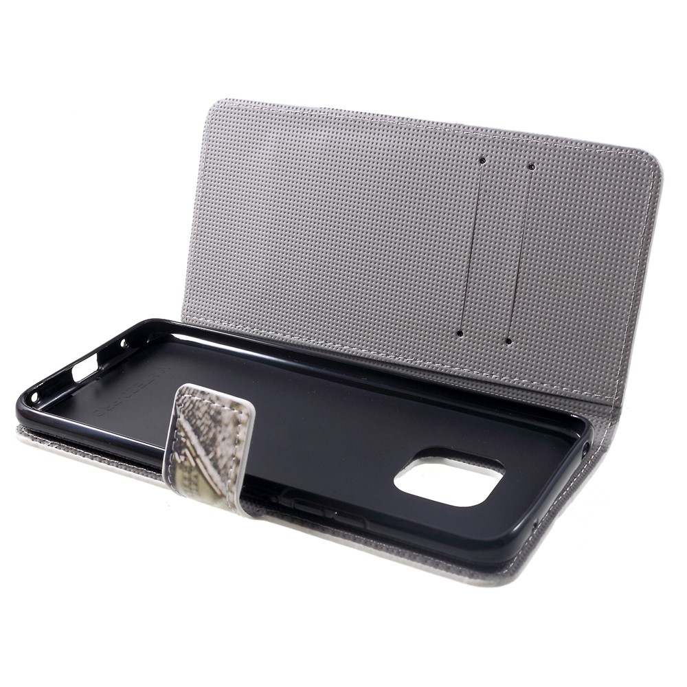 Padrão De Impressão PU Carteira De Couro Magnética Stand Shell De Proteção Para Huawei Mate 20 Pro - Borboleta Azul-5