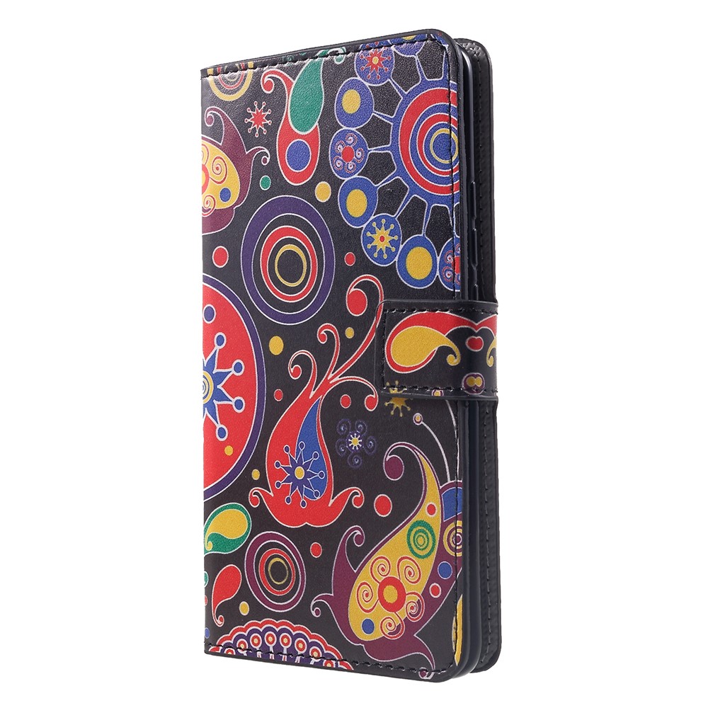 Pattern Printing PU Leather Magnetic Wallet Stand Protective Cover for Huawei Mate 20 Pro - Abstract Pattern-3