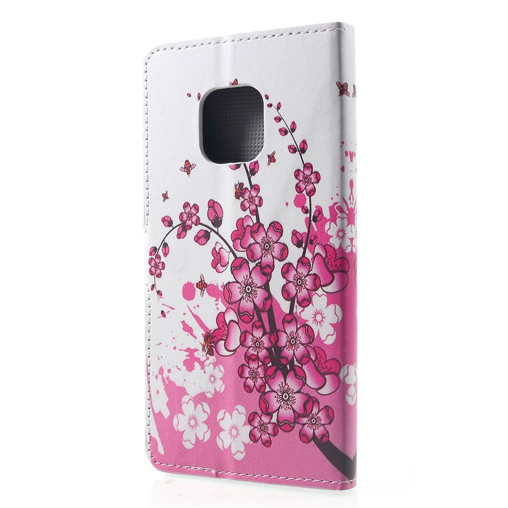 Stampa Modello PU Portafoglio In Pelle Magnetica Stand Flip copertura Per Huawei Mate 20 Pro - Fiore Di Pesca-2