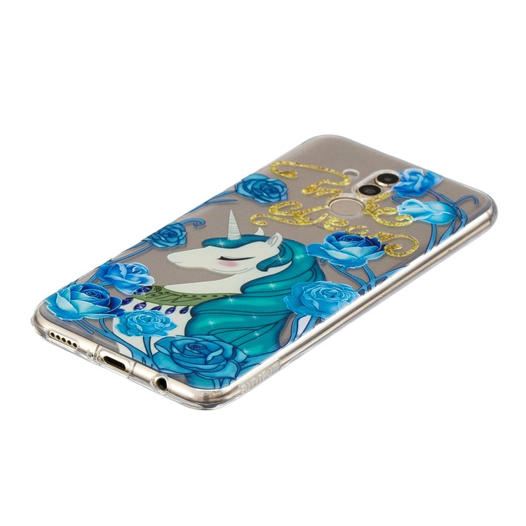 Embossment TPU Protection Pattern Printing Case for Huawei Mate 20 Lite - Elegant Unicorn-3