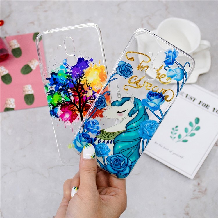 Embossment TPU Protection Pattern Printing Case for Huawei Mate 20 Lite - Elegant Unicorn-6