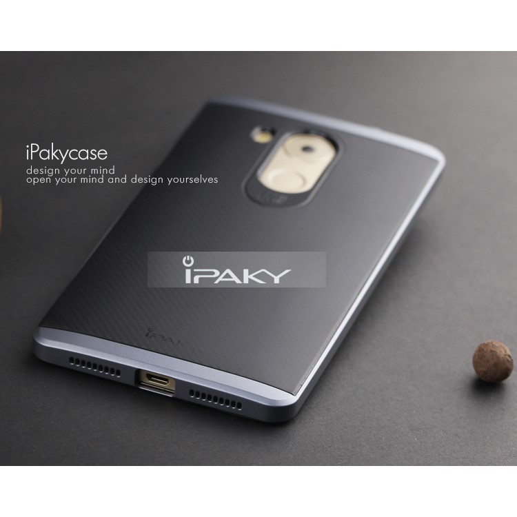 IPAKY PC Bumper Frame and TPU Hybrid Phone Case for Huawei Mate 8 - Grey-3