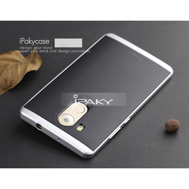 IPAKY PC Bumper Frame and TPU Hybrid Shell Cover for Huawei Mate 8 - Silver-2