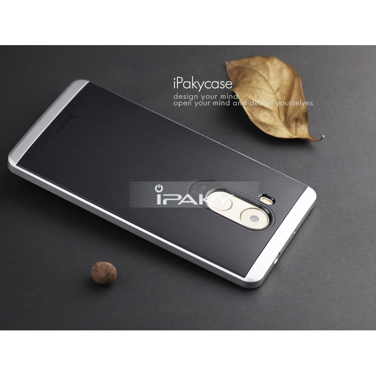 IPAKY PC Bumper Frame and TPU Hybrid Shell Cover for Huawei Mate 8 - Silver-3