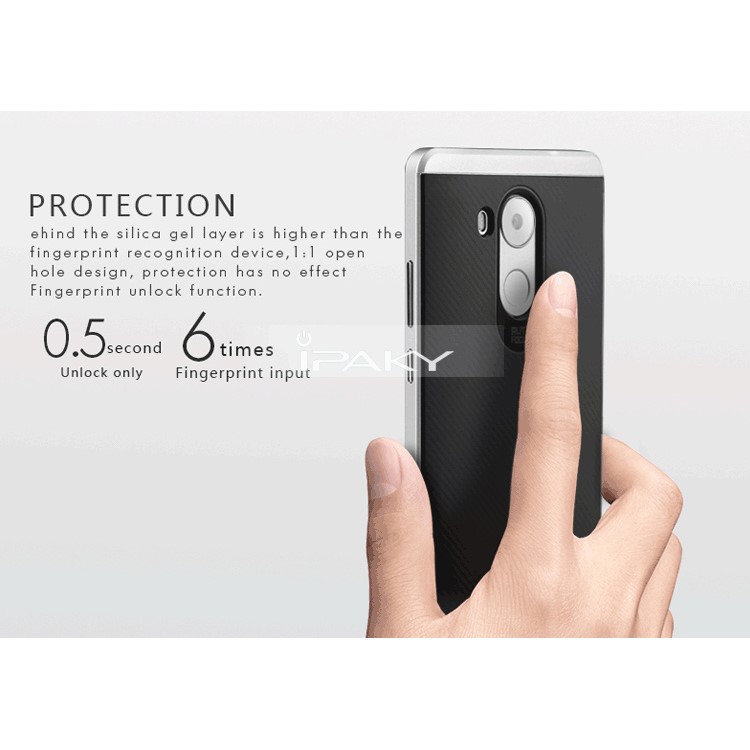 IPAKY PC Bumper Frame and TPU Hybrid Shell Cover for Huawei Mate 8 - Silver-6