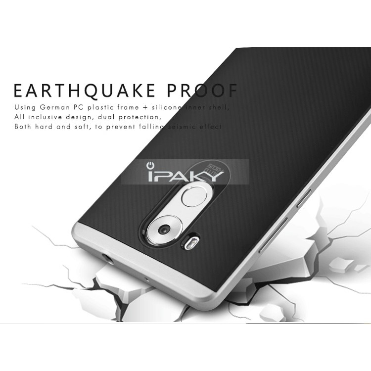IPAKY PC Bumper Frame and TPU Hybrid Shell Cover for Huawei Mate 8 - Silver-7